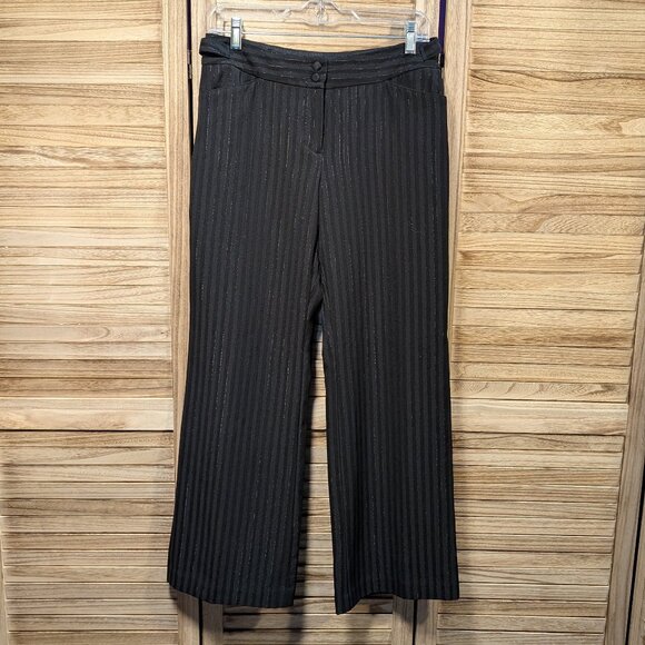 Worthington Petite Modern Fit Black Pinstripe Pants Size 6P - Picture 1 of 10
